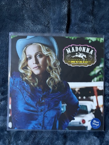 Music vinyl madonna blue - on,